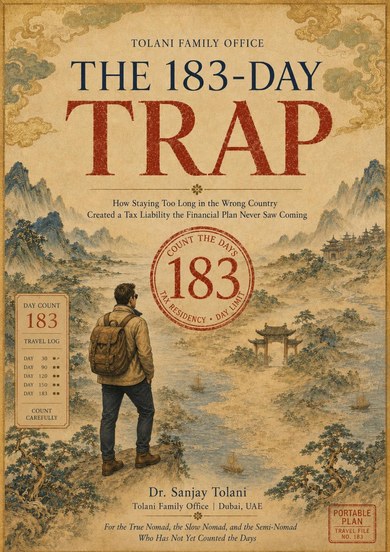 A5 cover of The 183-Day Trap by Dr. Sanjay Tolani
