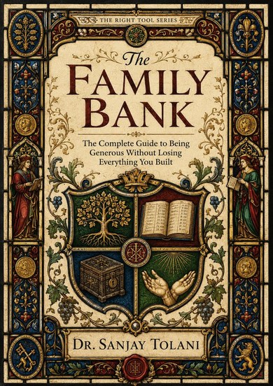 A5 cover of The Family Bank by Dr. Sanjay Tolani