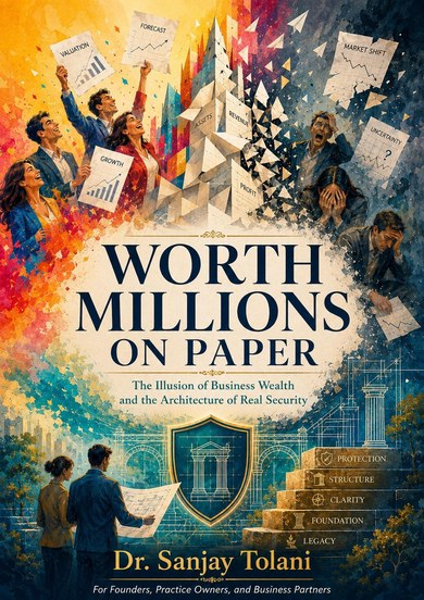 A5 cover of Worth Millions on Paper by Dr. Sanjay Tolani